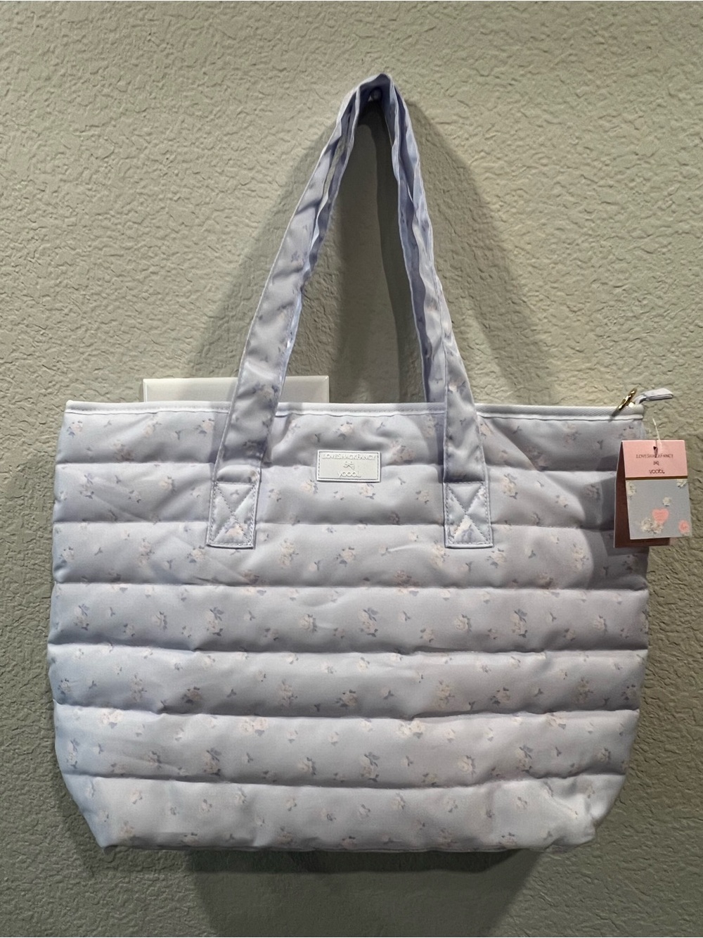 LoveShackFancy Quilted Breezy Blue Floral Tote